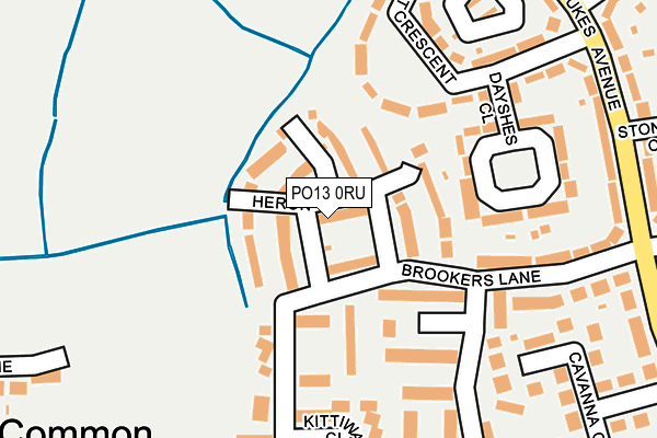 PO13 0RU map - OS OpenMap – Local (Ordnance Survey) PO13 0RU map - OS OpenMap – Local (Ordnance Survey)
