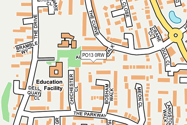 PO13 0RW map - OS OpenMap – Local (Ordnance Survey) PO13 0RW map - OS OpenMap – Local (Ordnance Survey)