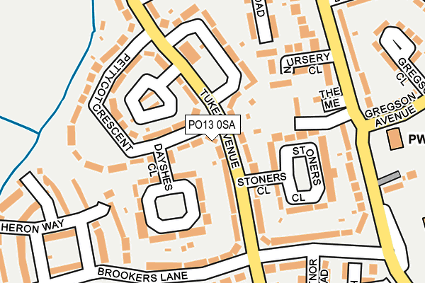 PO13 0SA map - OS OpenMap – Local (Ordnance Survey) PO13 0SA map - OS OpenMap – Local (Ordnance Survey)
