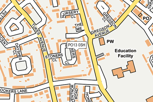 PO13 0SH map - OS OpenMap – Local (Ordnance Survey) PO13 0SH map - OS OpenMap – Local (Ordnance Survey)