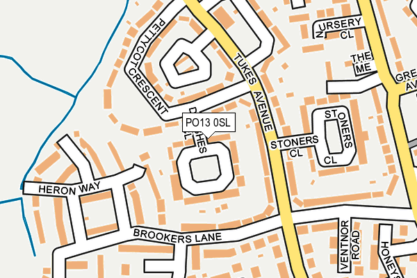 PO13 0SL map - OS OpenMap – Local (Ordnance Survey) PO13 0SL map - OS OpenMap – Local (Ordnance Survey)