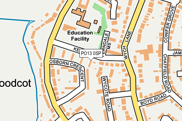 PO13 0SP map - OS OpenMap – Local (Ordnance Survey) PO13 0SP map - OS OpenMap – Local (Ordnance Survey)