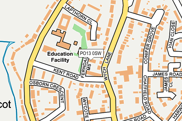 PO13 0SW map - OS OpenMap – Local (Ordnance Survey) PO13 0SW map - OS OpenMap – Local (Ordnance Survey)