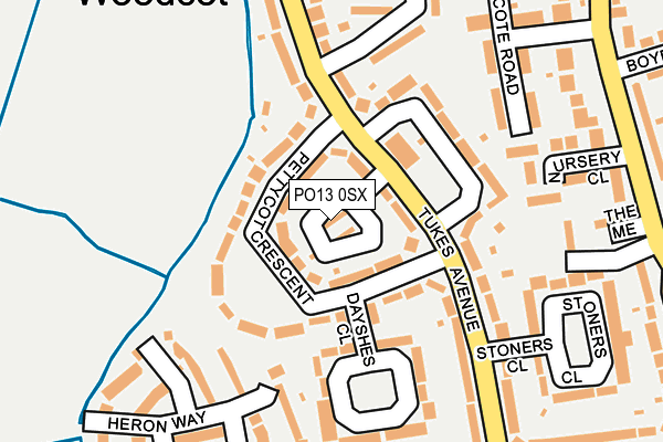 PO13 0SX map - OS OpenMap – Local (Ordnance Survey) PO13 0SX map - OS OpenMap – Local (Ordnance Survey)