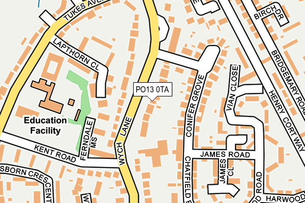 PO13 0TA map - OS OpenMap – Local (Ordnance Survey) PO13 0TA map - OS OpenMap – Local (Ordnance Survey)