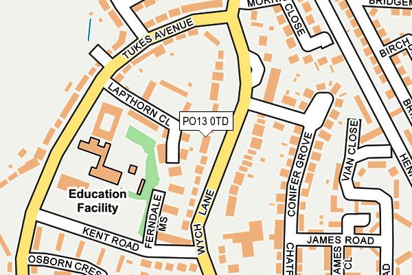 PO13 0TD map - OS OpenMap – Local (Ordnance Survey) PO13 0TD map - OS OpenMap – Local (Ordnance Survey)