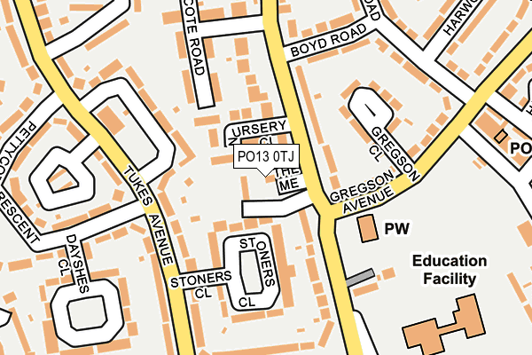PO13 0TJ map - OS OpenMap – Local (Ordnance Survey) PO13 0TJ map - OS OpenMap – Local (Ordnance Survey)