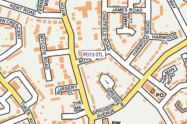 PO13 0TL map - OS OpenMap – Local (Ordnance Survey) PO13 0TL map - OS OpenMap – Local (Ordnance Survey)