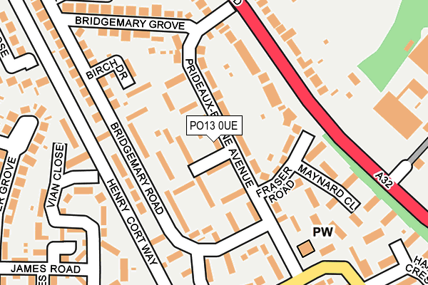 PO13 0UE map - OS OpenMap – Local (Ordnance Survey) PO13 0UE map - OS OpenMap – Local (Ordnance Survey)