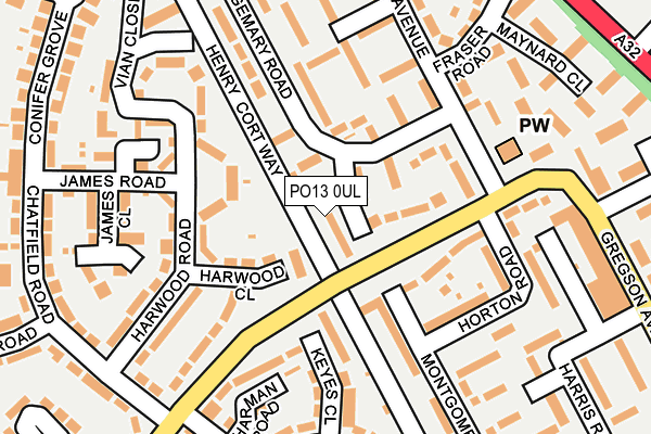 PO13 0UL map - OS OpenMap – Local (Ordnance Survey) PO13 0UL map - OS OpenMap – Local (Ordnance Survey)