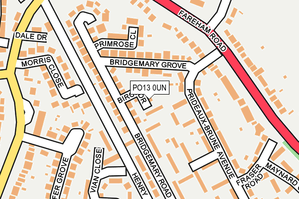 PO13 0UN map - OS OpenMap – Local (Ordnance Survey) PO13 0UN map - OS OpenMap – Local (Ordnance Survey)