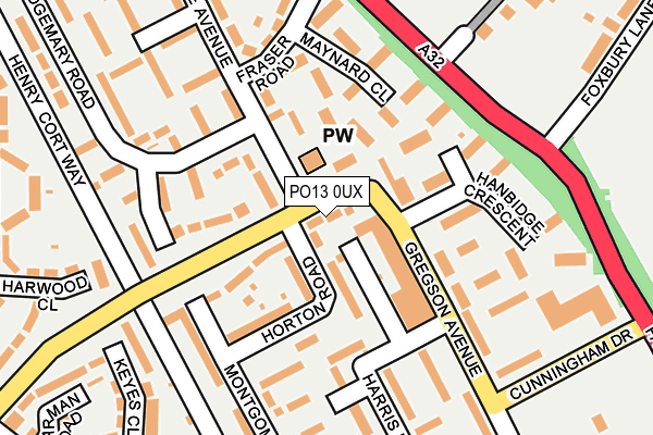 PO13 0UX map - OS OpenMap – Local (Ordnance Survey) PO13 0UX map - OS OpenMap – Local (Ordnance Survey)