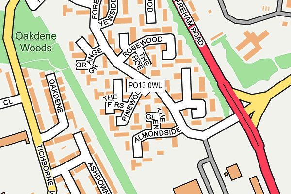 PO13 0WU map - OS OpenMap – Local (Ordnance Survey) PO13 0WU map - OS OpenMap – Local (Ordnance Survey)