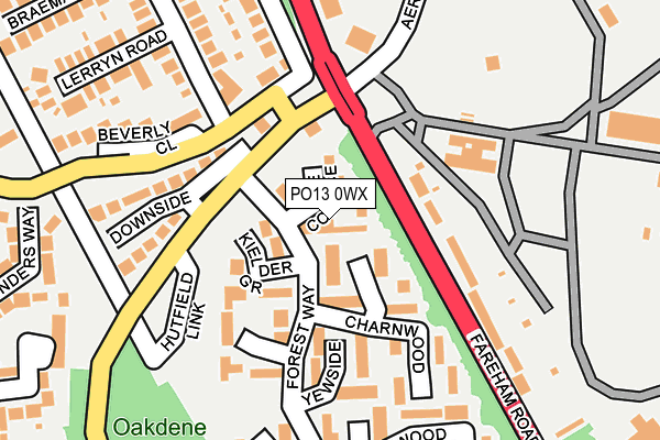 PO13 0WX map - OS OpenMap – Local (Ordnance Survey) PO13 0WX map - OS OpenMap – Local (Ordnance Survey)