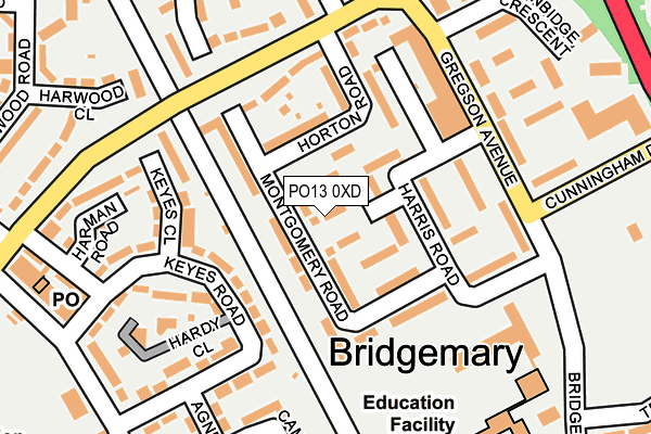 PO13 0XD map - OS OpenMap – Local (Ordnance Survey)