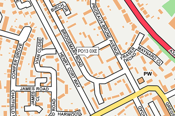 PO13 0XE map - OS OpenMap – Local (Ordnance Survey) PO13 0XE map - OS OpenMap – Local (Ordnance Survey)