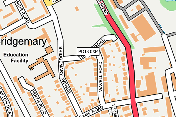 PO13 0XP map - OS OpenMap – Local (Ordnance Survey) PO13 0XP map - OS OpenMap – Local (Ordnance Survey)