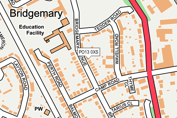 PO13 0XS map - OS OpenMap – Local (Ordnance Survey) PO13 0XS map - OS OpenMap – Local (Ordnance Survey)