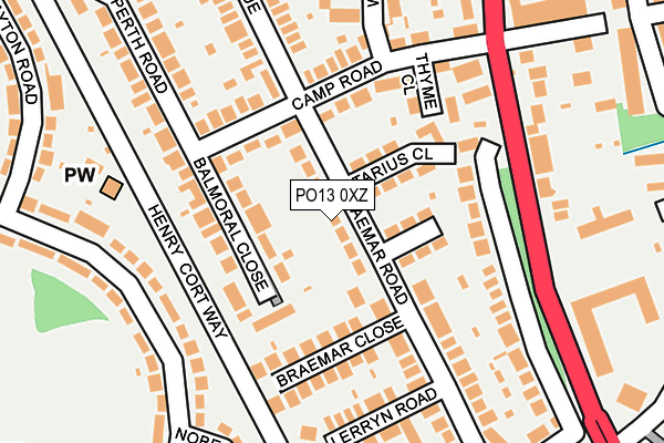 PO13 0XZ map - OS OpenMap – Local (Ordnance Survey) PO13 0XZ map - OS OpenMap – Local (Ordnance Survey)