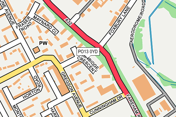 PO13 0YD map - OS OpenMap – Local (Ordnance Survey) PO13 0YD map - OS OpenMap – Local (Ordnance Survey)