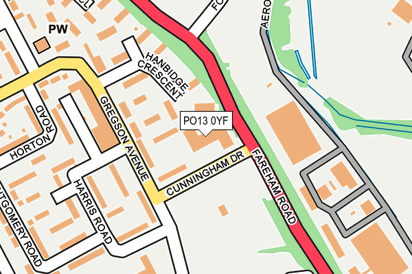 PO13 0YF map - OS OpenMap – Local (Ordnance Survey) PO13 0YF map - OS OpenMap – Local (Ordnance Survey)