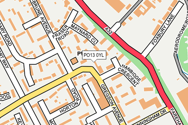 PO13 0YL map - OS OpenMap – Local (Ordnance Survey) PO13 0YL map - OS OpenMap – Local (Ordnance Survey)