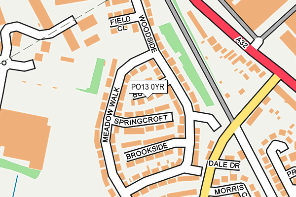 PO13 0YR map - OS OpenMap – Local (Ordnance Survey) PO13 0YR map - OS OpenMap – Local (Ordnance Survey)