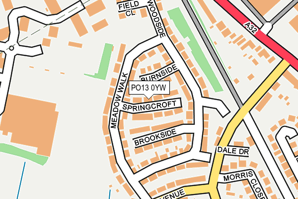 PO13 0YW map - OS OpenMap – Local (Ordnance Survey) PO13 0YW map - OS OpenMap – Local (Ordnance Survey)