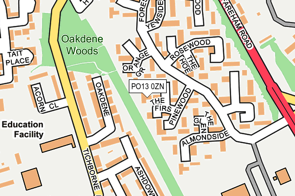 PO13 0ZN map - OS OpenMap – Local (Ordnance Survey) PO13 0ZN map - OS OpenMap – Local (Ordnance Survey)