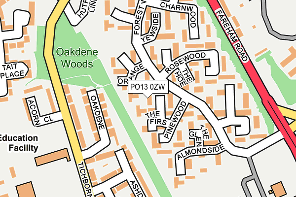 PO13 0ZW map - OS OpenMap – Local (Ordnance Survey) PO13 0ZW map - OS OpenMap – Local (Ordnance Survey)