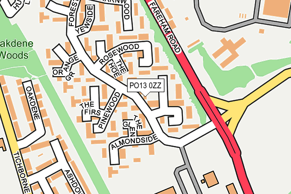 PO13 0ZZ map - OS OpenMap – Local (Ordnance Survey) PO13 0ZZ map - OS OpenMap – Local (Ordnance Survey)