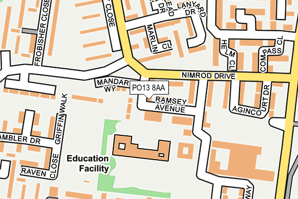 PO13 8AA map - OS OpenMap – Local (Ordnance Survey) PO13 8AA map - OS OpenMap – Local (Ordnance Survey)