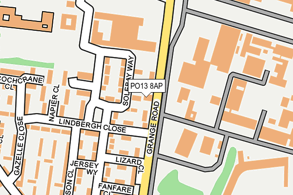 PO13 8AP map - OS OpenMap – Local (Ordnance Survey) PO13 8AP map - OS OpenMap – Local (Ordnance Survey)