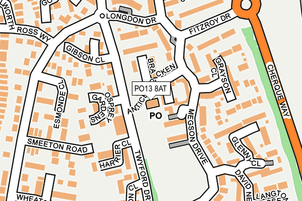 PO13 8AT map - OS OpenMap – Local (Ordnance Survey) PO13 8AT map - OS OpenMap – Local (Ordnance Survey)
