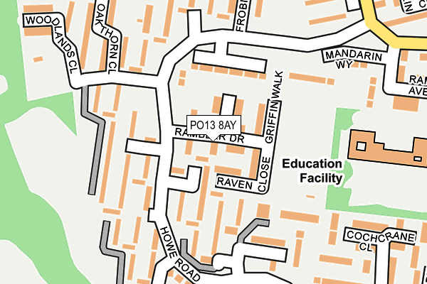 PO13 8AY map - OS OpenMap – Local (Ordnance Survey) PO13 8AY map - OS OpenMap – Local (Ordnance Survey)