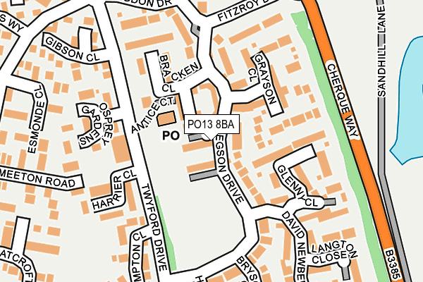 PO13 8BA map - OS OpenMap – Local (Ordnance Survey) PO13 8BA map - OS OpenMap – Local (Ordnance Survey)