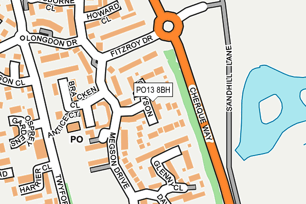 PO13 8BH map - OS OpenMap – Local (Ordnance Survey) PO13 8BH map - OS OpenMap – Local (Ordnance Survey)
