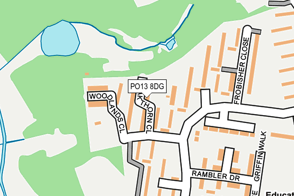 PO13 8DG map - OS OpenMap – Local (Ordnance Survey) PO13 8DG map - OS OpenMap – Local (Ordnance Survey)