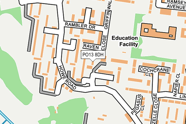 PO13 8DH map - OS OpenMap – Local (Ordnance Survey) PO13 8DH map - OS OpenMap – Local (Ordnance Survey)