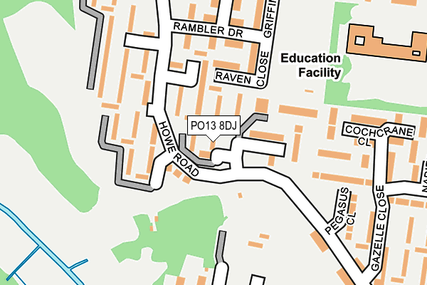 PO13 8DJ map - OS OpenMap – Local (Ordnance Survey) PO13 8DJ map - OS OpenMap – Local (Ordnance Survey)