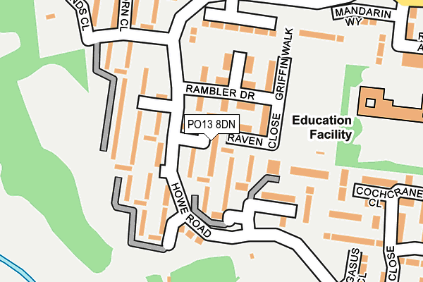 PO13 8DN map - OS OpenMap – Local (Ordnance Survey) PO13 8DN map - OS OpenMap – Local (Ordnance Survey)