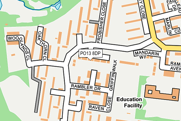 PO13 8DP map - OS OpenMap – Local (Ordnance Survey) PO13 8DP map - OS OpenMap – Local (Ordnance Survey)