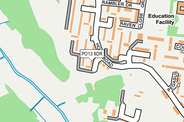 PO13 8DR map - OS OpenMap – Local (Ordnance Survey) PO13 8DR map - OS OpenMap – Local (Ordnance Survey)