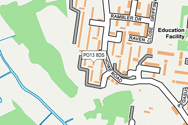 PO13 8DS map - OS OpenMap – Local (Ordnance Survey) PO13 8DS map - OS OpenMap – Local (Ordnance Survey)