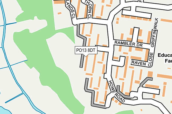 PO13 8DT map - OS OpenMap – Local (Ordnance Survey) PO13 8DT map - OS OpenMap – Local (Ordnance Survey)