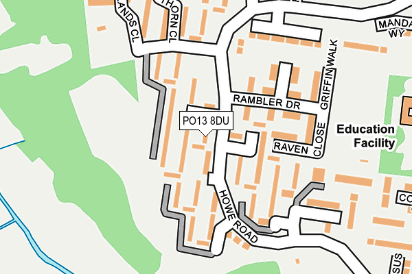 PO13 8DU map - OS OpenMap – Local (Ordnance Survey) PO13 8DU map - OS OpenMap – Local (Ordnance Survey)