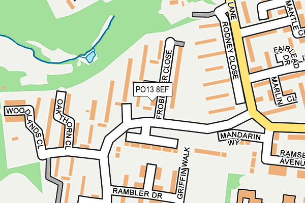 PO13 8EF map - OS OpenMap – Local (Ordnance Survey) PO13 8EF map - OS OpenMap – Local (Ordnance Survey)