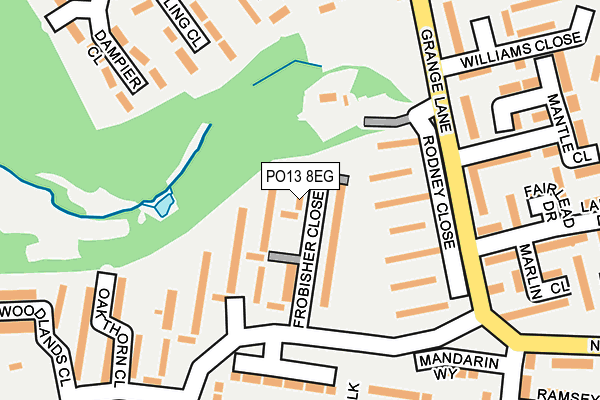 PO13 8EG map - OS OpenMap – Local (Ordnance Survey) PO13 8EG map - OS OpenMap – Local (Ordnance Survey)