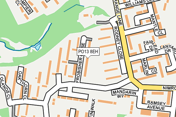 PO13 8EH map - OS OpenMap – Local (Ordnance Survey) PO13 8EH map - OS OpenMap – Local (Ordnance Survey)