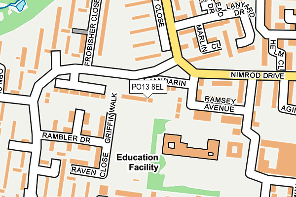 PO13 8EL map - OS OpenMap – Local (Ordnance Survey) PO13 8EL map - OS OpenMap – Local (Ordnance Survey)